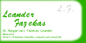 leander fazekas business card